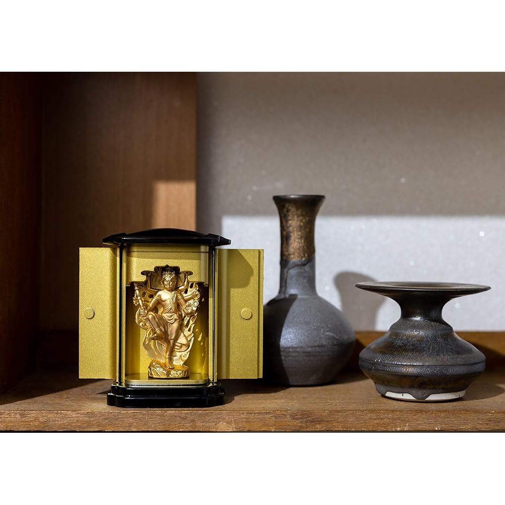 Buddha statue Karasuma Myoo with Zushi (gold plated/24k gold) Buddhist sculptor: Hideun Makita Prototype ___ (toilet god) Restroom Guardian main image of the washroom Takaoka bronze ware