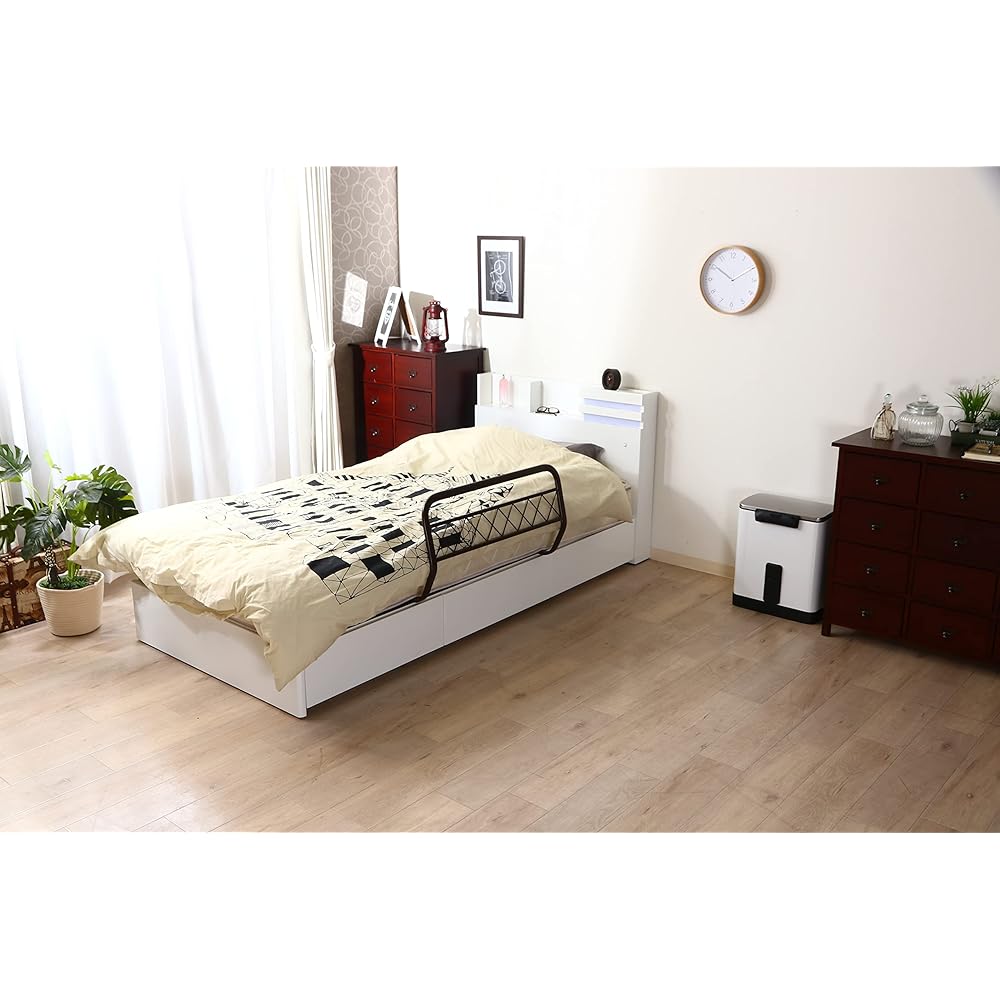 Fuji Boeki Bed Guard Width 75 x Depth 42.5 x Height 39cm Brown Prevents Futon from Shedding 15553