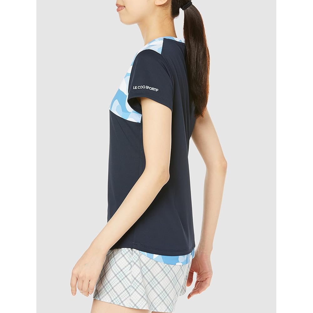 [Le Coq Sportif] Short Sleeve Game Shirt, Tennis Practice Match, Official, Sweat Absorbent, Quick Drying, UV Protection (UPF50+), Thermal Cooling, Women's