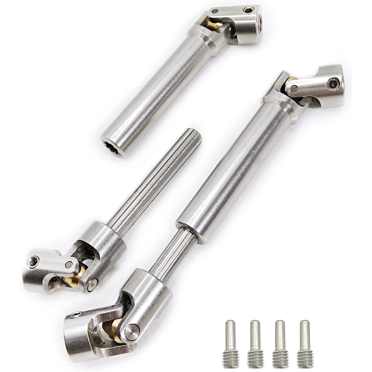 VICRAZZE RC Stainless Steel Drive Shaft 90-125mm 1/10 RC Crawler Traxxas TRX4 TRX6 Axial SCX10 Wraith Capra D90 TF2 Redcat GEN8 2pcs