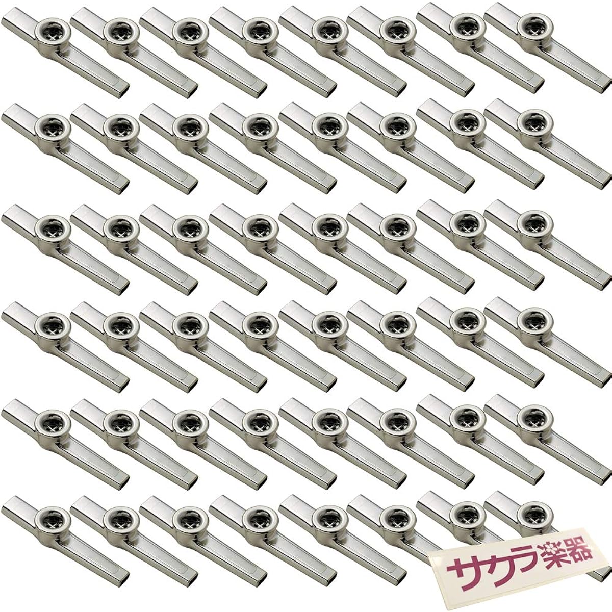 KC Kazoo Kazoo KZ-50/SV Silver Set of 48 with Sakura Musical Instrument Original Sticker