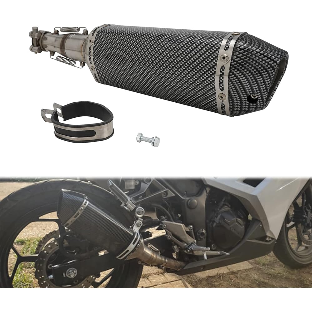 JFG RACING Ninja 250 Exhaust, Ninja 300 Exhaust, Motorcycle Slip-on Exhaust for Ninja 250 2008-2017/Ninja 300 2008-2016