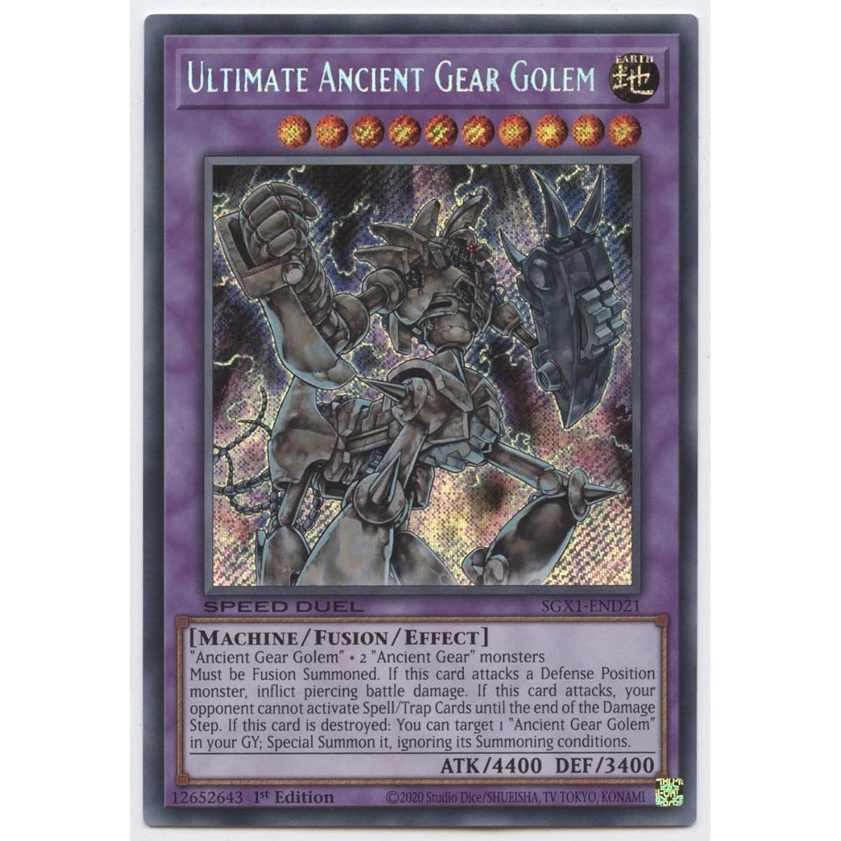 Ultimate Ancient Gear Golem SGX1-END21 Secret Rare First Edition