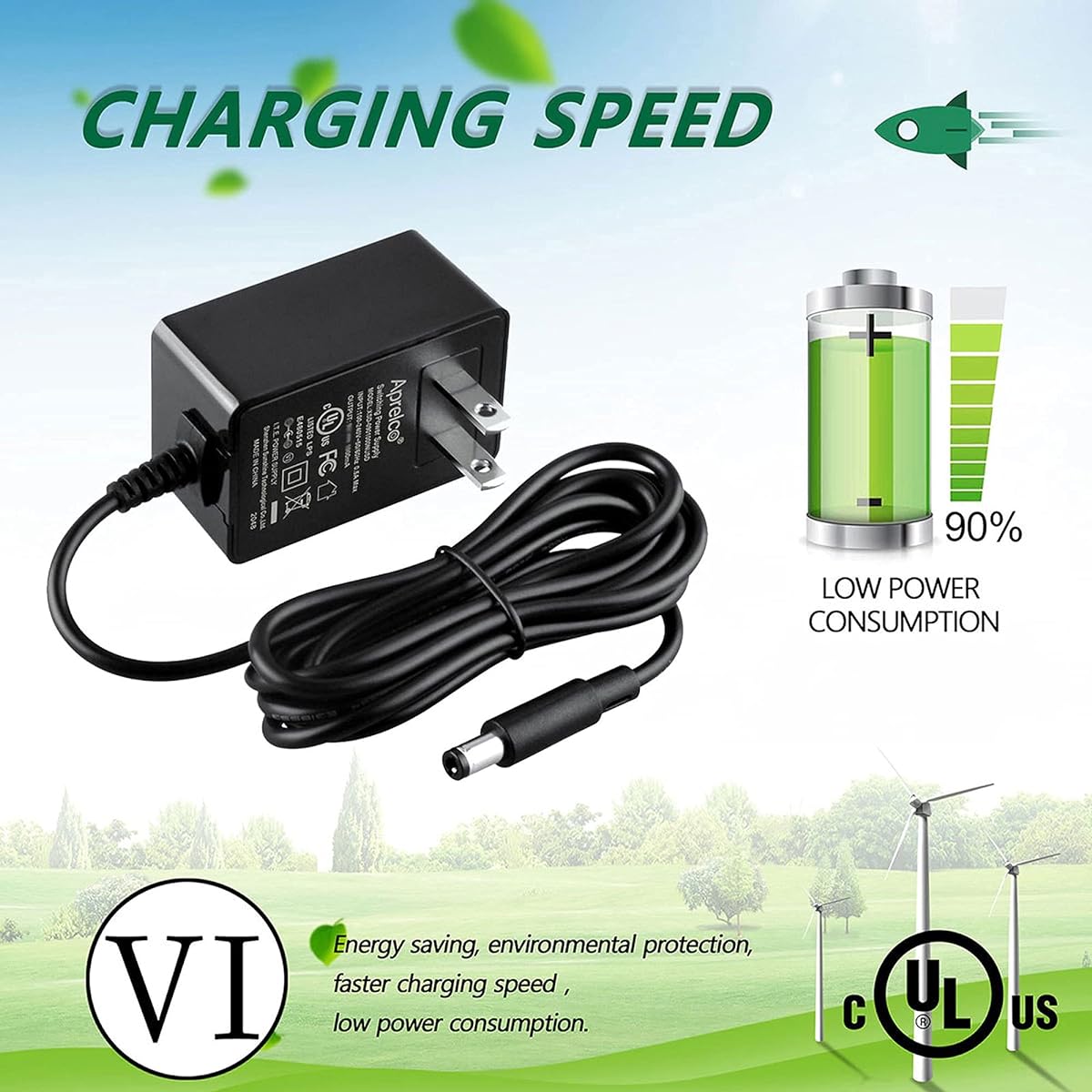 Aprelco UL Certified AC-DC Adapter Charger Brookstone Theraspa Full Body Multi-Speed Massager BAM5000 Switching Transformer Power Cord Main PSU AC110-240V