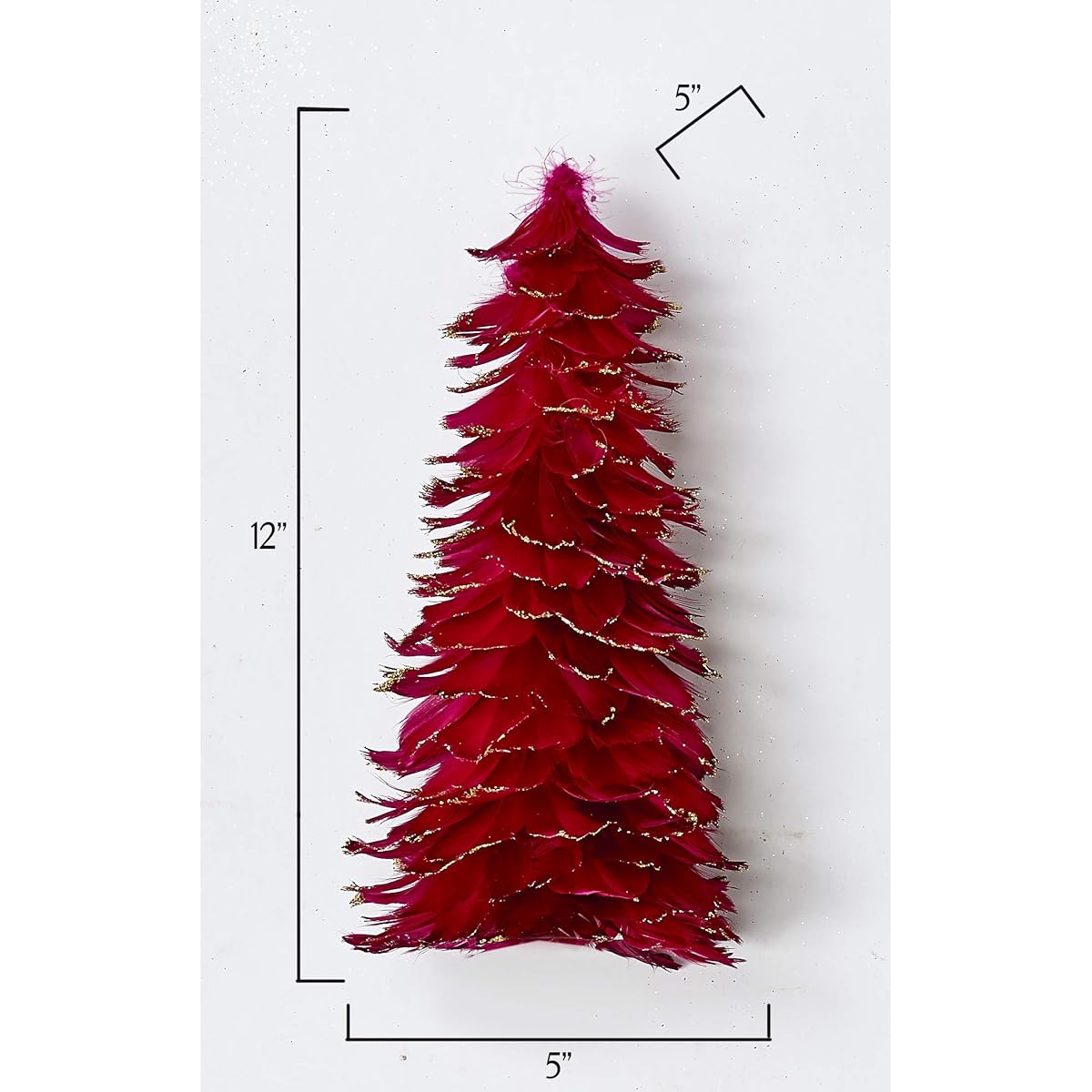 Worth Imports 12" Red Feather Tree with Glitter Tip