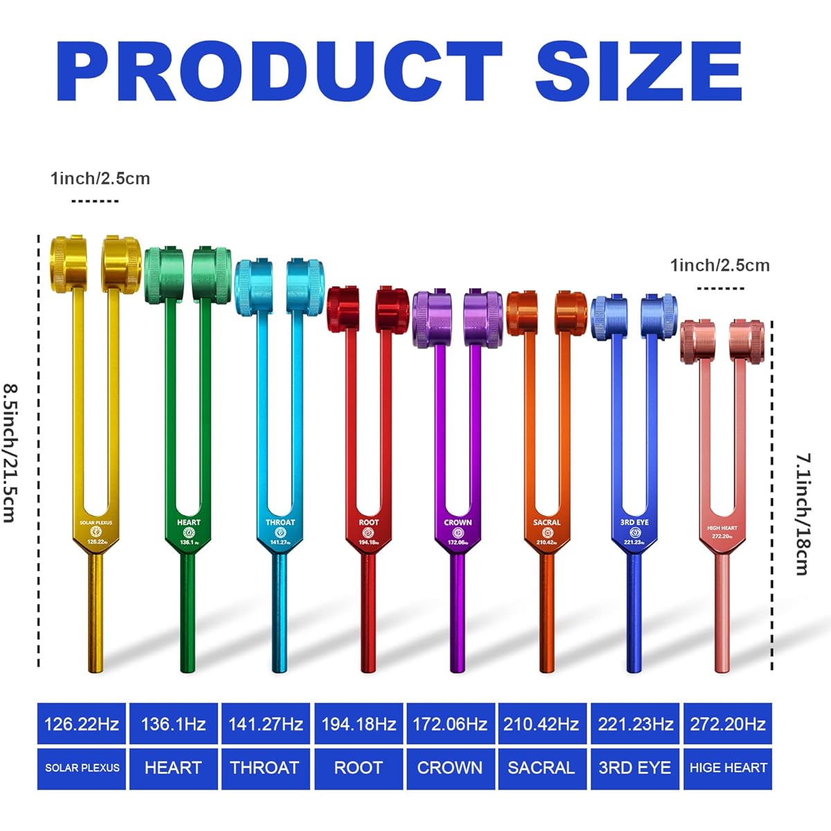 Chakra Tuning Fork Set Upgraded Weighted Tuning Fork Healing Chakra Set Sound Healing Instrument Kit with Tuning Fork Activator for Chakra Healing Therapy DNA Healing Yoga Meditation