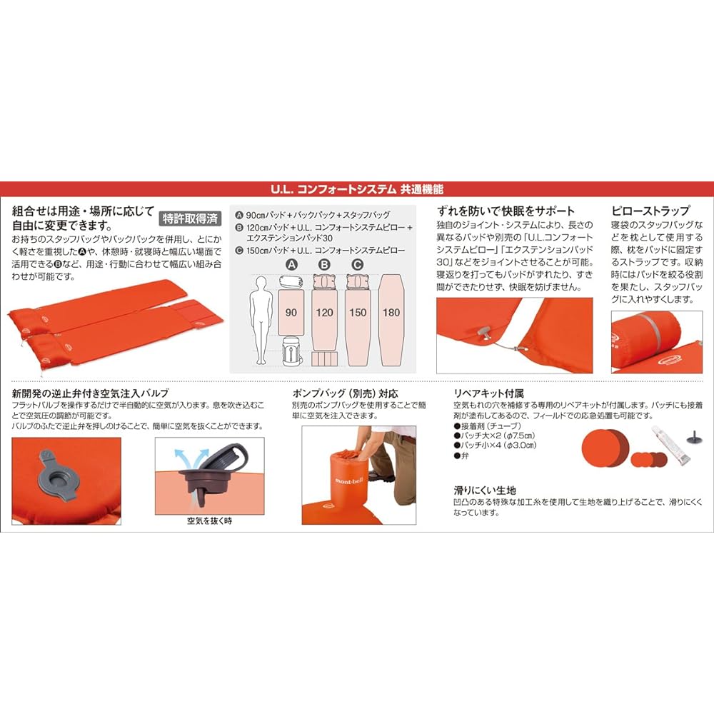 Mont-bell U.L. Comfort System Camp Pad 38 150 1124664