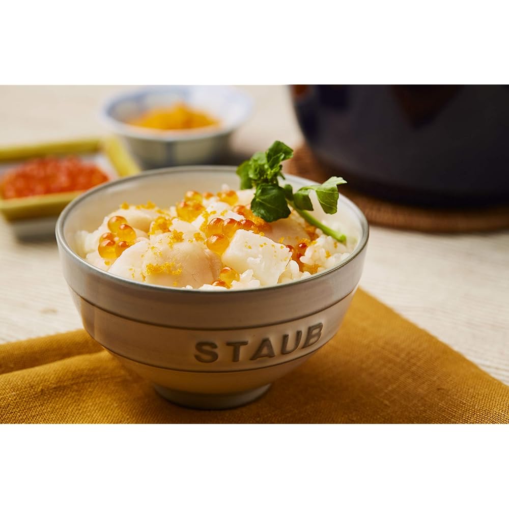 staub Ceramic "Le Chawan Meoto Set KOHIKI White M/Grand Blue L Made in Japan" Couple Bowl Rice Bowl Set [Authorized Japanese Product] Le Chawan 40508-544