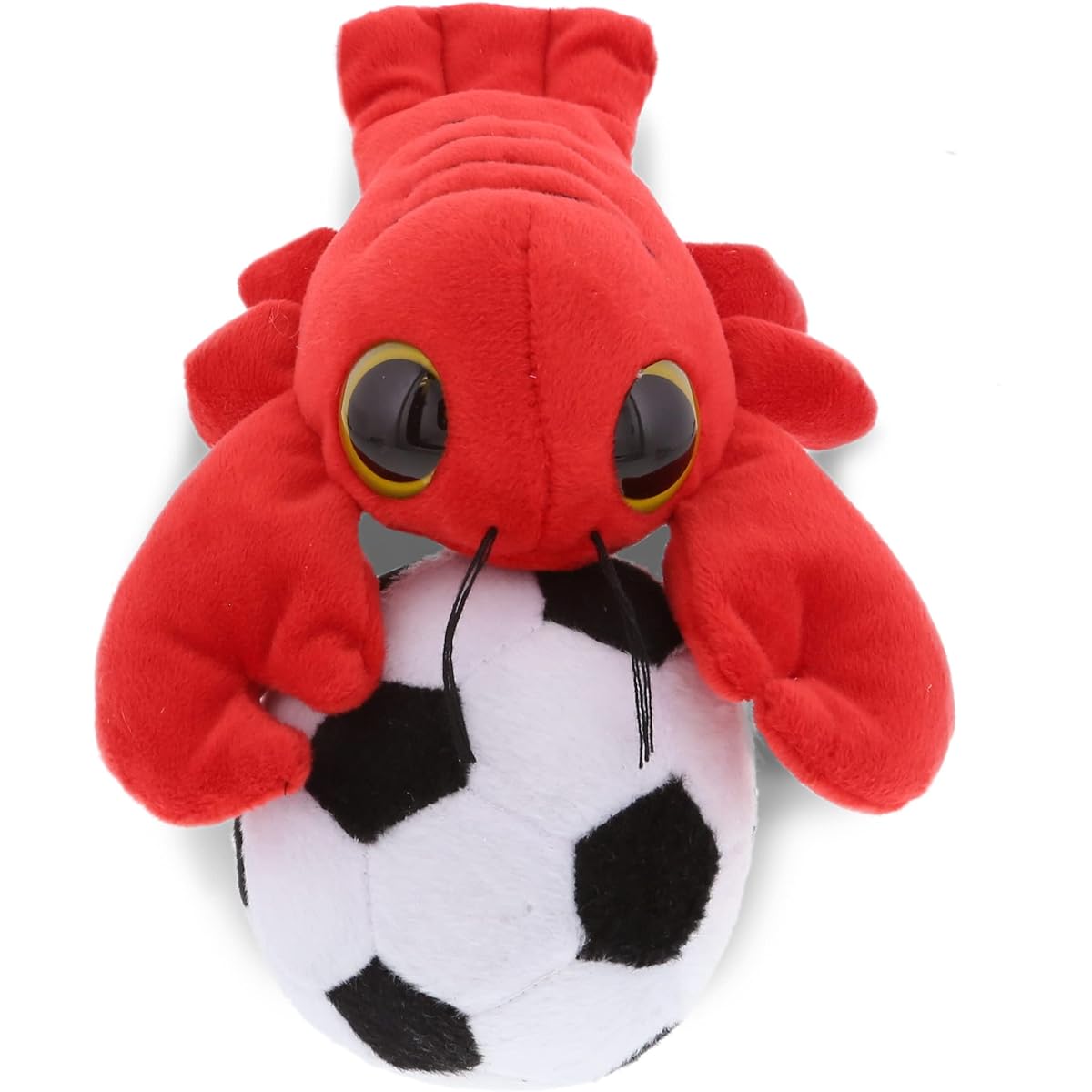 DolliBu Big Eye Lobster Stuffed Animal Soccer Ball Plush Toy - Soft Stuffed Animal Huggable Lobster, Adorable Play Stuffed Animal, Cute Sea Creature Gift for Kids/Adults - 6 Inch