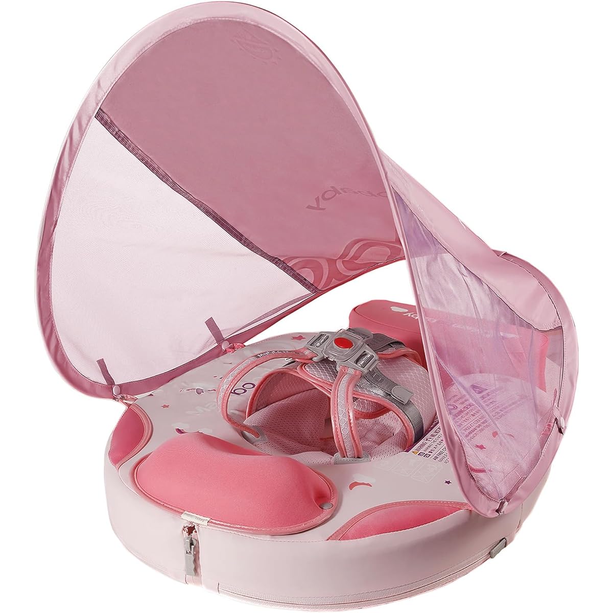Foldable Easy to Carry Tail Canopy Crotch Inflatable Baby Float Mambo Baby Float Smart Swim Trainer Soft Solid Waist Swim Ring Water Toys Toddler Pool Float