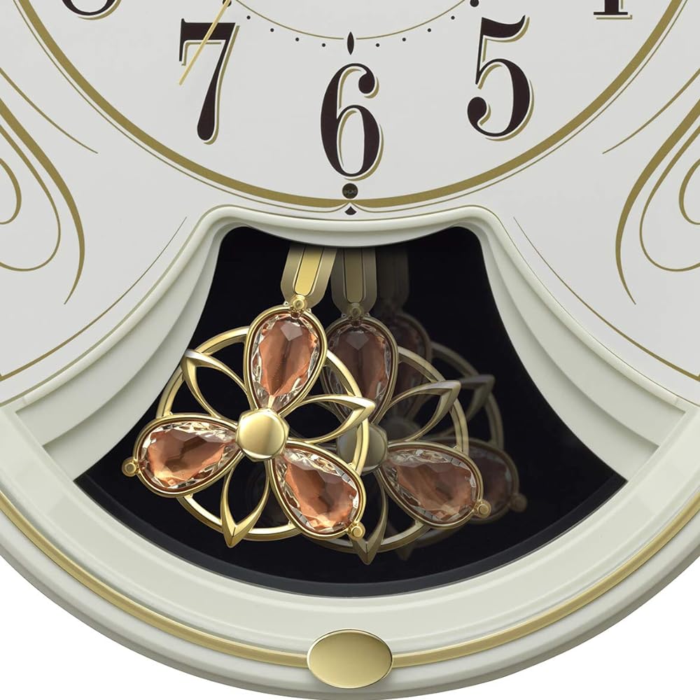 RHYTHM Radio Clock Wall Clock 6 Songs Melody "Small World Lily N" 4MN554RH10