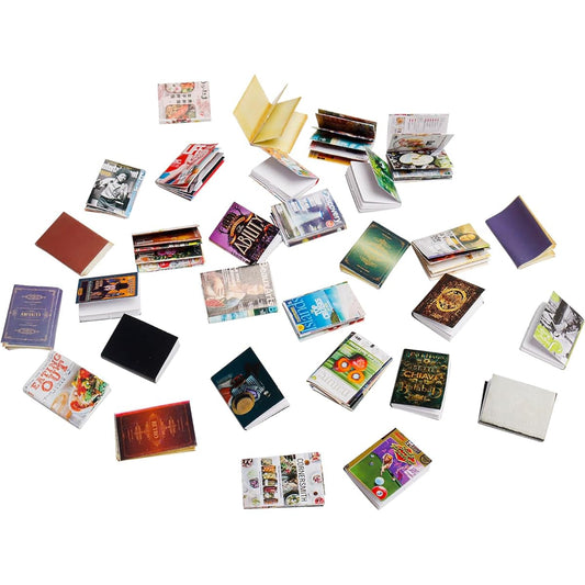 30pcs 1:12 Scale Miniature Dollhouse Books Mini Books Miniature Books for Mini House Decoration