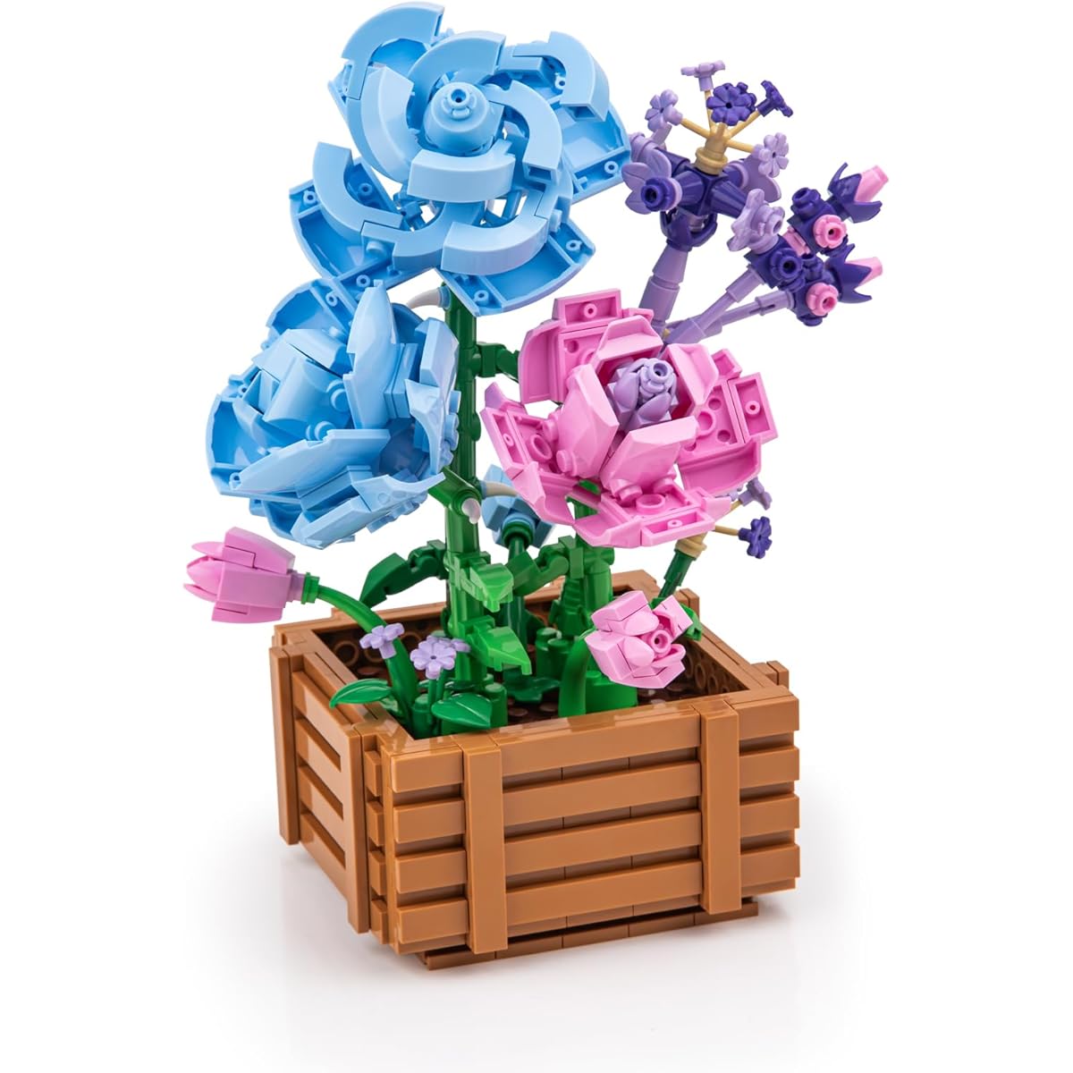 SATHIBI Rose Flower Bonsai Building Set Toy Adult Botanical Building Blocks Collection Artificial Flowers Creative Plant Decoration Building Gift for Her Home Office Decor (550 Pieces)