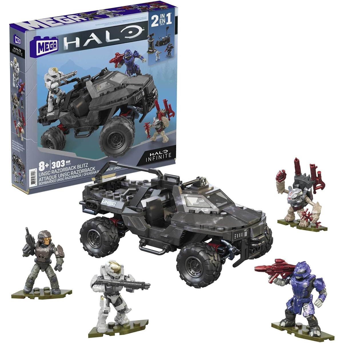 MEGA Halo - Assault Razorback UNSC vehicle Halo Infinite construction set, Toy for Children 8+ Years, GYG59
