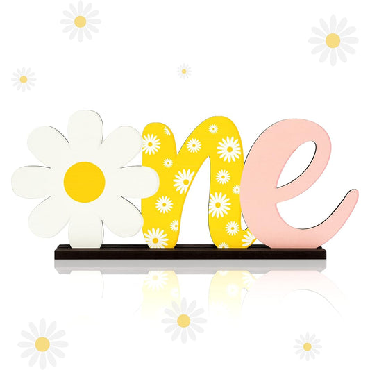 ArowlWesh Daisy Wooden Table Centerpieces, Daisy Flowers Spring Summer Theme 1st Birthday Party Signs, Baby Girl 1st Birthday Party Decorations, Baby Shower Ornaments, Photo Props