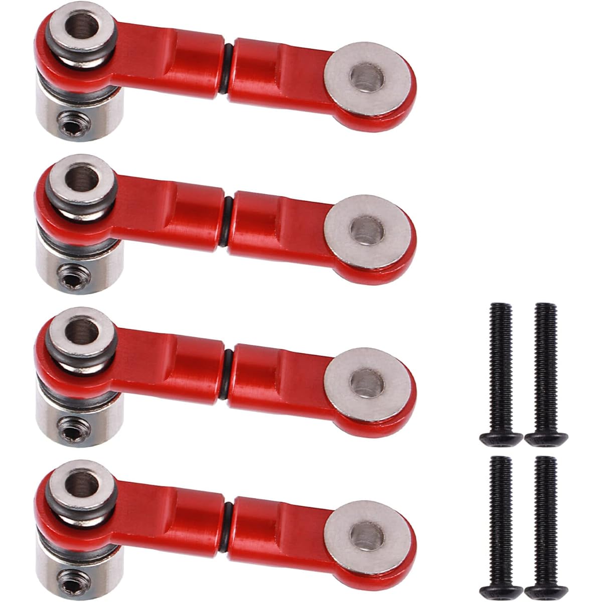 ACEKEEPS 4 Pack Aluminum Anti-Roll Narrow Sway Bar Suspension Arm Linkage Upgrade Parts for ARRMA RC 1/10 Senton 1/8 Typhon Kraton Talion 1/7 Felony Infraction Limitless Car (Red)