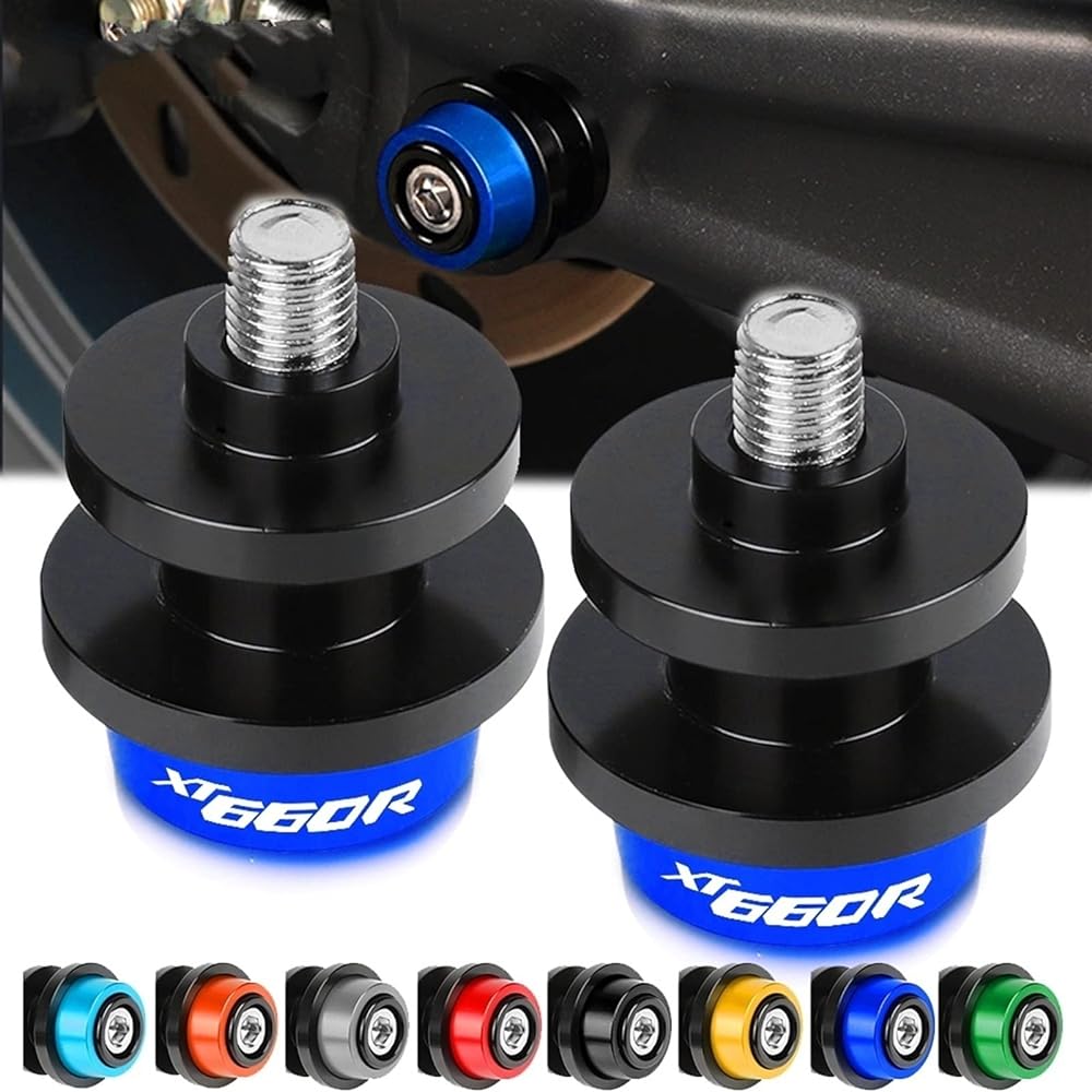 DEMUR Motorcycle Swingarm Slider Spool 6mm Stand Screw CNC Aluminum For Yamaha XT660R XT 660R 2004-2021 Swingarm Slider Spool (Size : Blue)