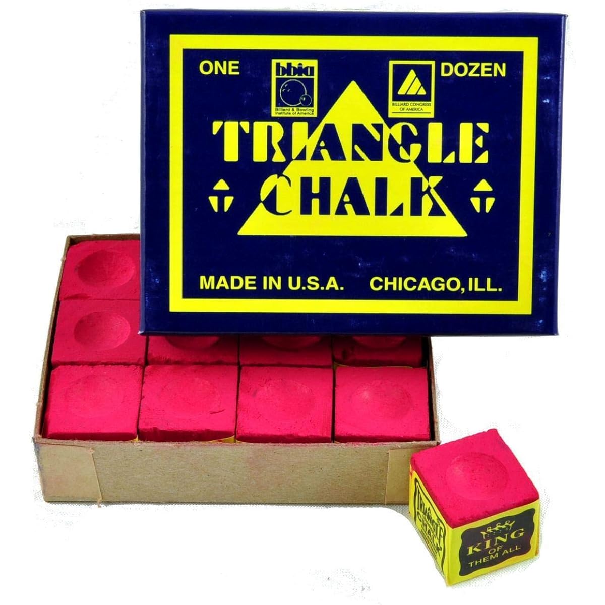 Triangle TRIANGLE Pool & Snooker Table Cue Chalk RED 12 Cubes