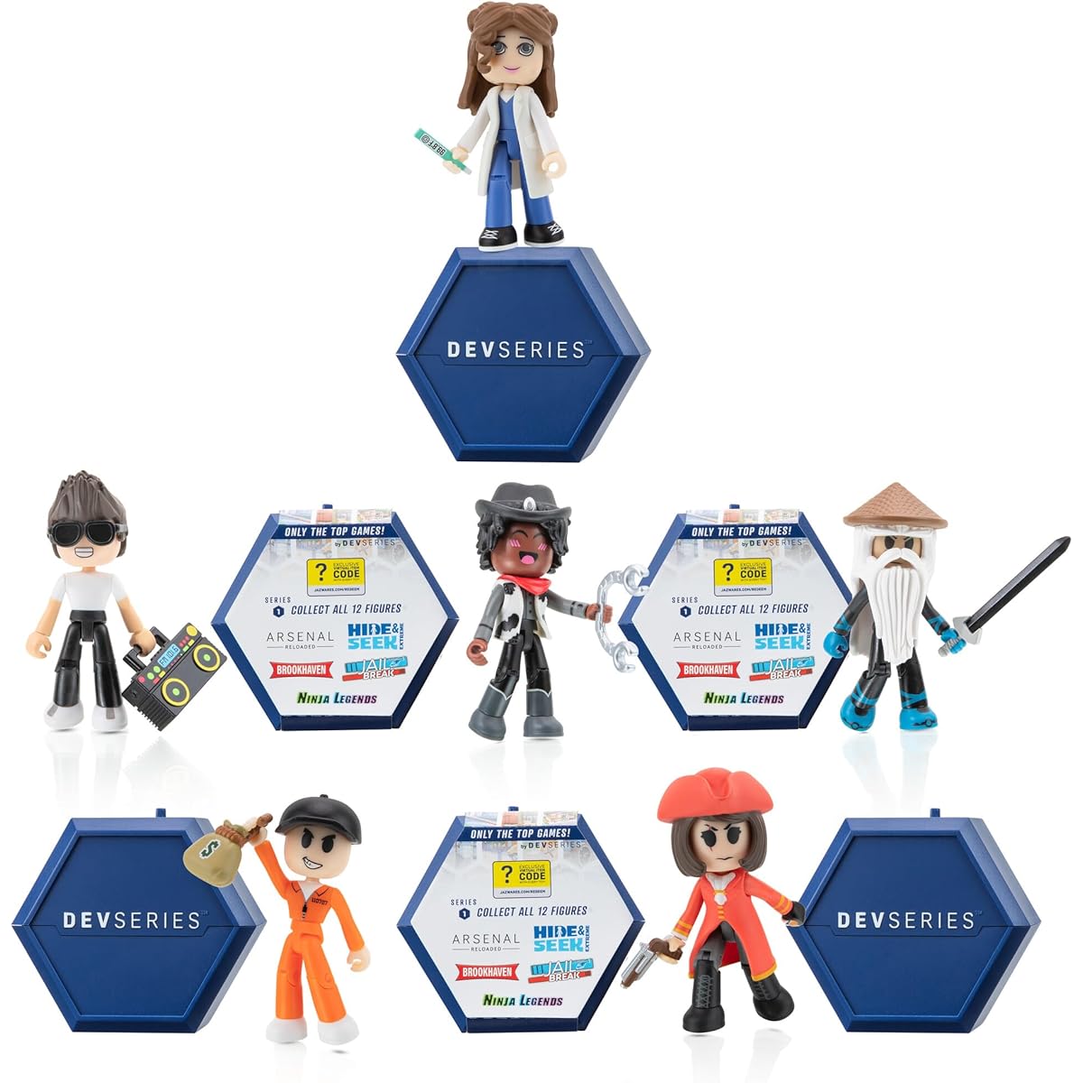 DevSeries Mystery Figures 6 Pack – 2.75 inch Action Figures Blind Mix & Match, Unique Accessories, and Exclusive Virtual Item Codes