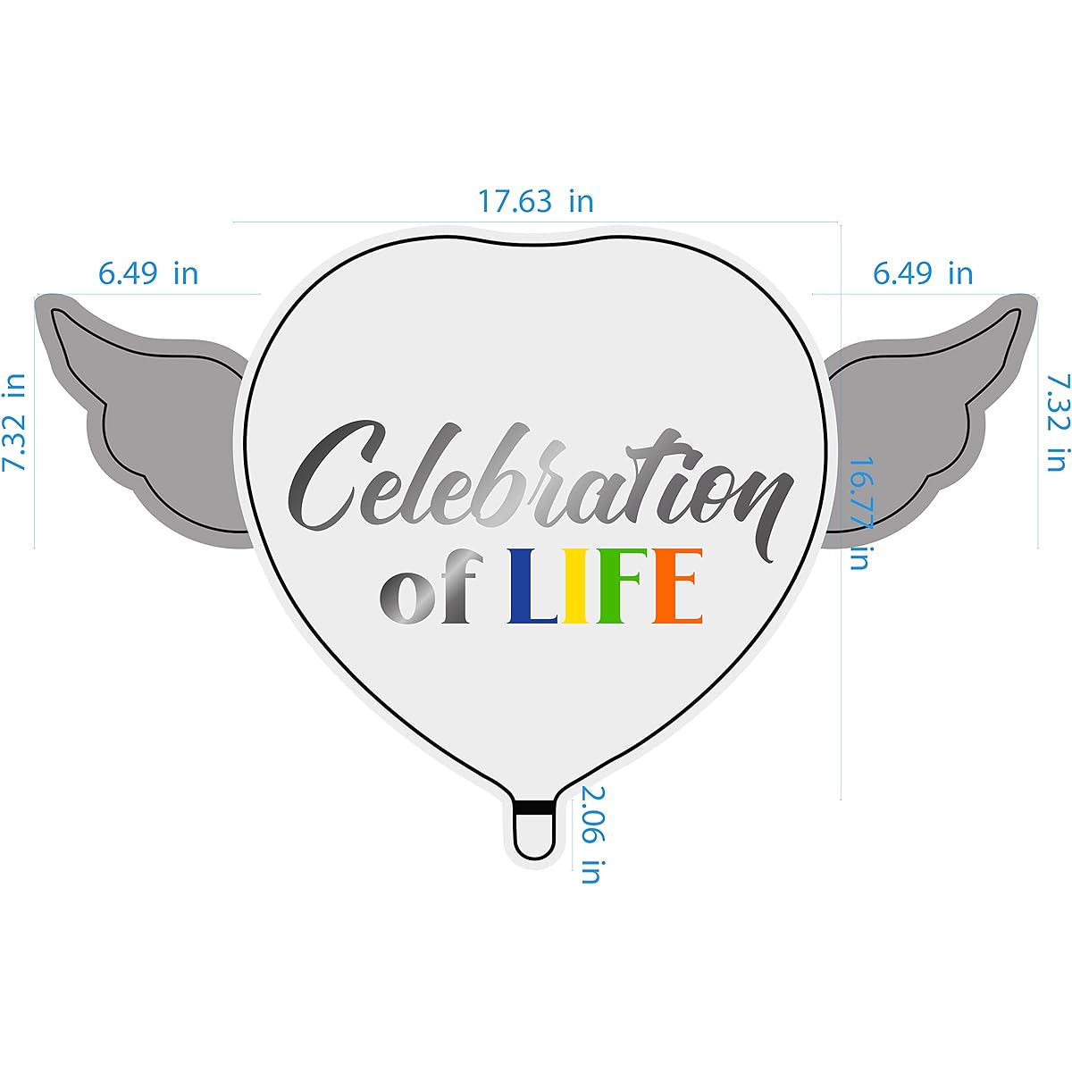 Celebration of LIFE Heavenly Balloon Heart-shaped Angel Wings (Purple)