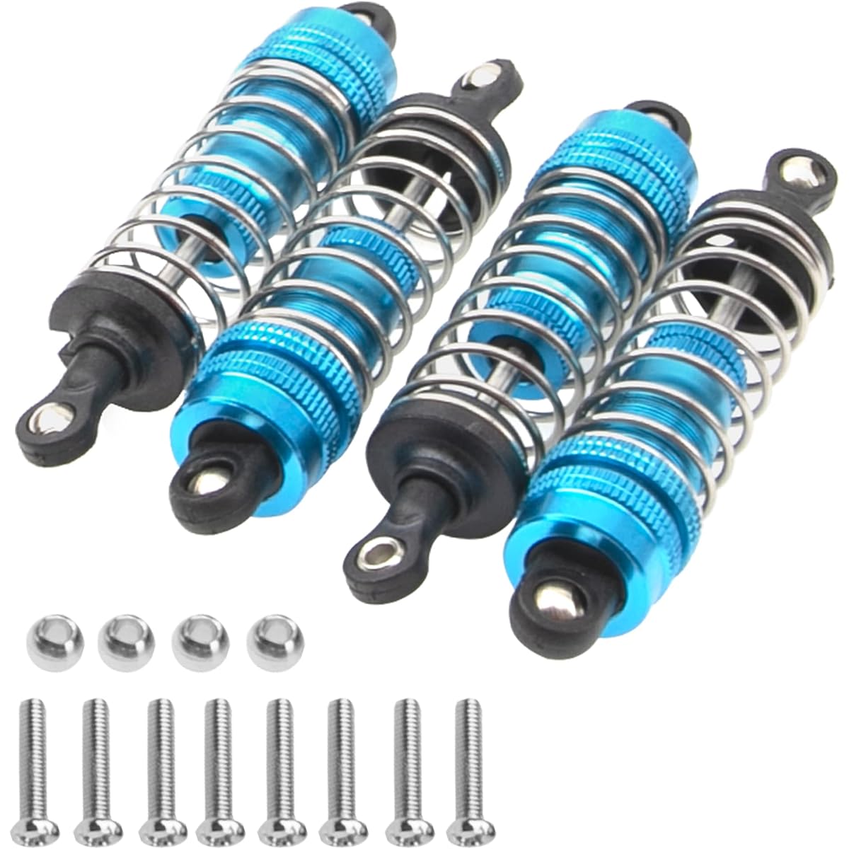 Vgoohobby 144001 Shock Absorber Damper Suspension Shock Upgrade Parts for WLtoys 144001 124018 124019 1/14 RC Car Buggy (Blue) Pack of 4