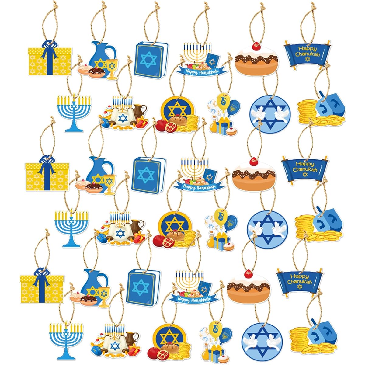 Hanukkah Party Hanging Decorations Swirls 30 Pieces - Holiday Christmas Hanukkah Birthday Party Decoration Supplies Favors Home Decoration