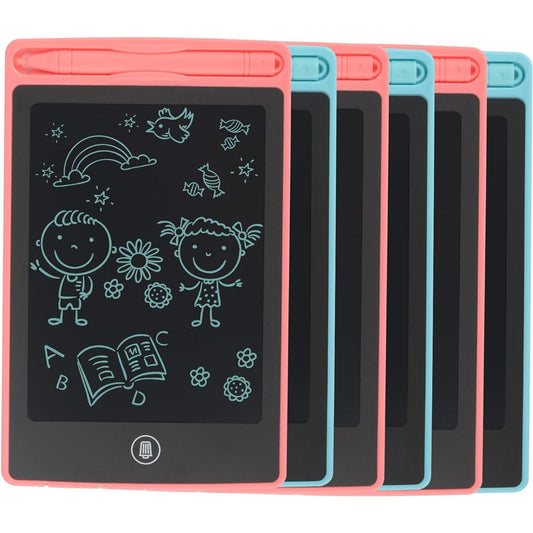 6 Pieces LCD Writing Tablet for Kids, 16.5cm Drawing Board for 3-6 Year Old Girls Boys, Erasable Electronic Paint Learning Pad, Kids Classroom Prizes (6)