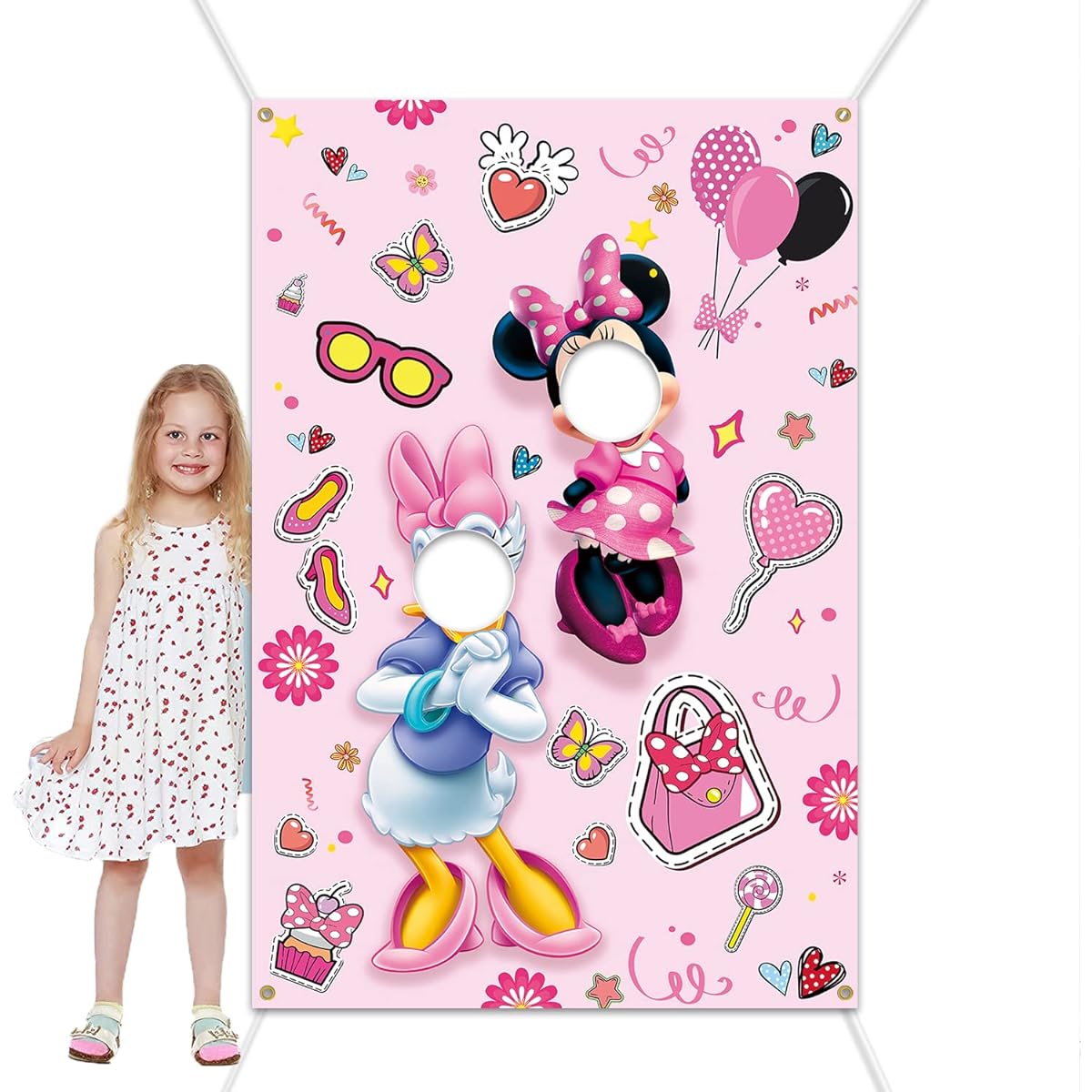 Cartoon Mouse Face Photo in the Hole Banner Backdrop Mouse Theme Birthday Party Decoration Kids Baby Shower Birthday Party Funny Game Supplies Mouse Background Photography Props