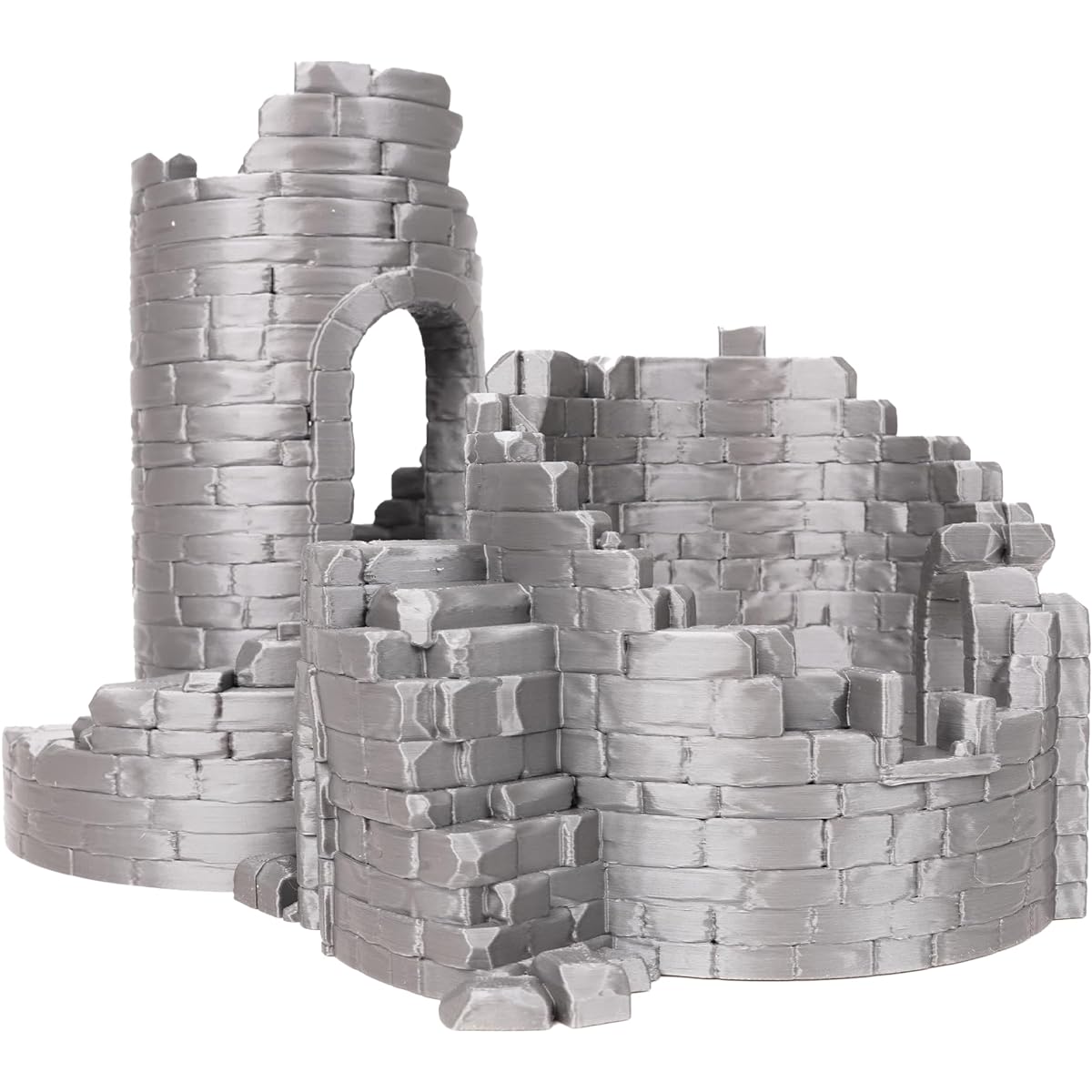 Tabletop Terrain Castle Tower Ruin 28mm 32mm Miniature for Fantasy Wargames and RPGs.