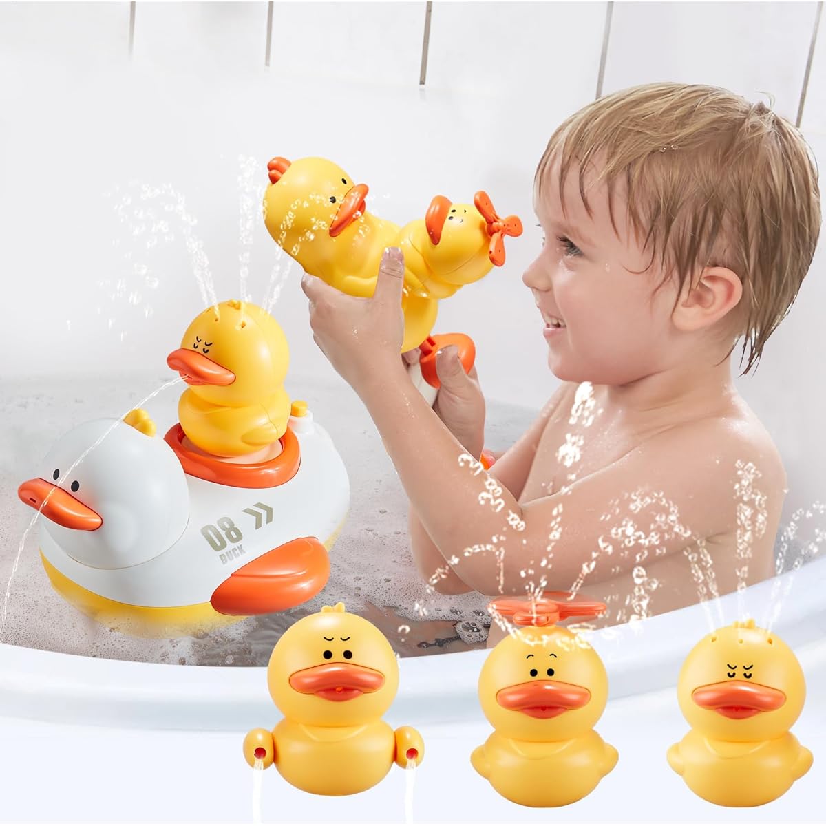 Electric Duck Bath Toy for Toddlers Baby Bathtub Sprinkler Toy Mold Free Shower Toy Toddler Fun Toy for Boys Girls Toddlers Birthday 1 Year Old 2 3 4 5 6 Years Old and Up