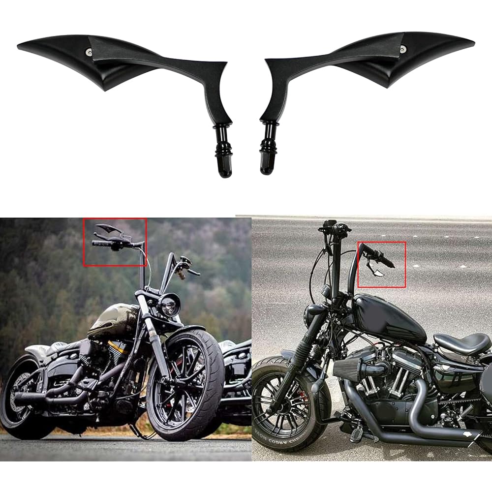 Motorcycle Black Blade Rear View Mirror for Harley Cruiser Bobber Chopper Sportster 883 1200