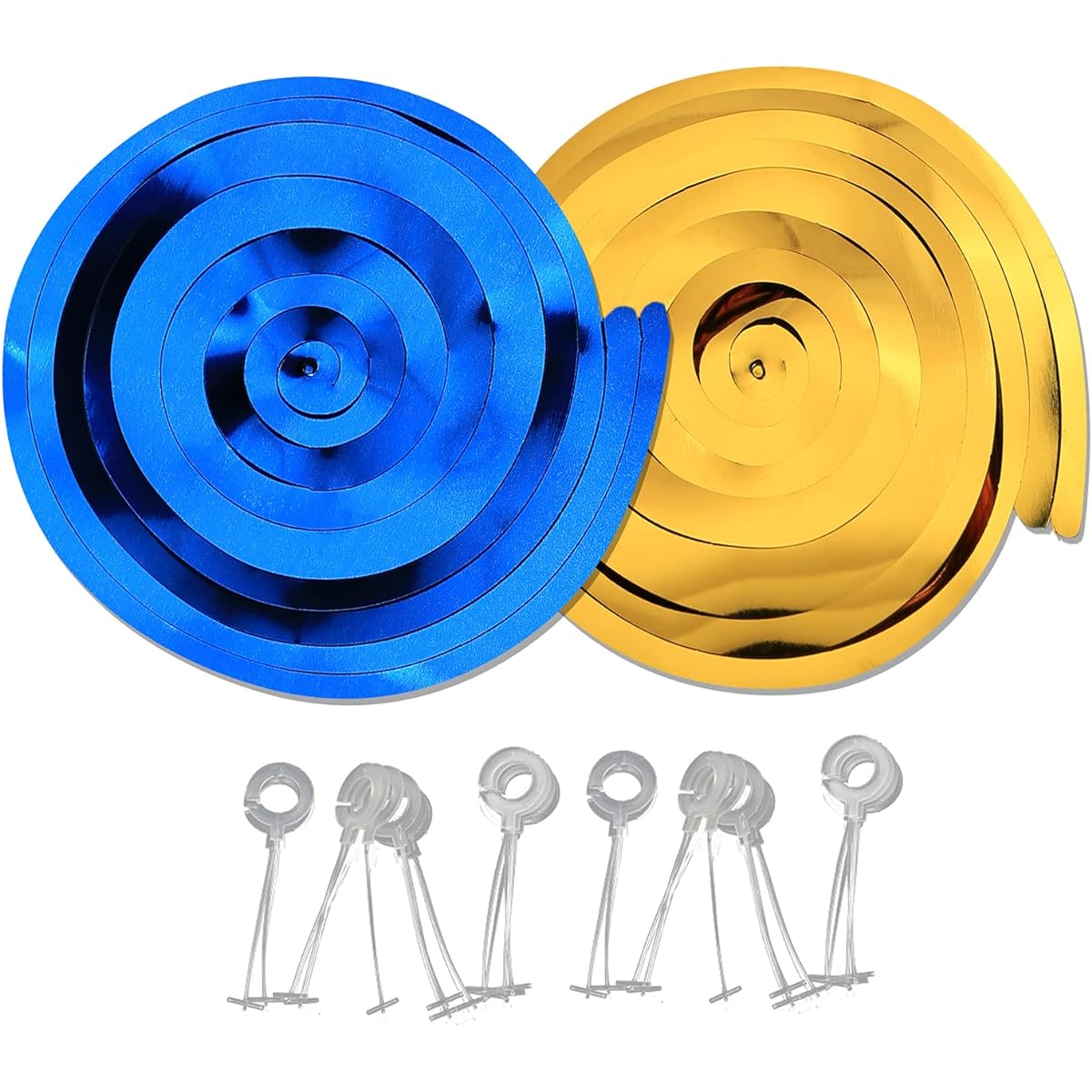GUZON 24pcs Navy Blue Gold Party Hanging Swirl Decorations Glitter Foil Streamers for Birthday, Wedding, Anniversary, Graduation Party Supplies