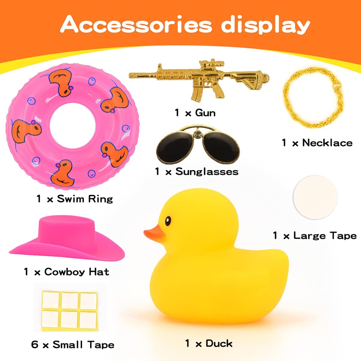 Rubber Duck Car Duck Decoration Brown Swim Ring