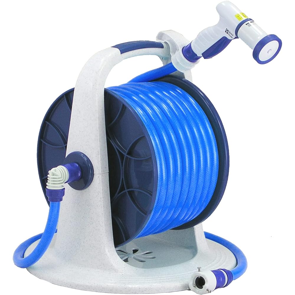 Sanyo Kasei Juno Reel 15mm pressure resistant marine blue hose 20m stone grain J5-Q206R