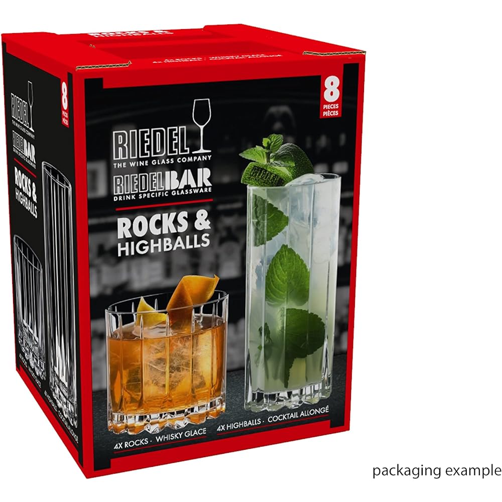 Riedel [Genuine] Glass Set of 8 Drink Specific Glassware Rock & Highball Set (8 pieces) 5417/57