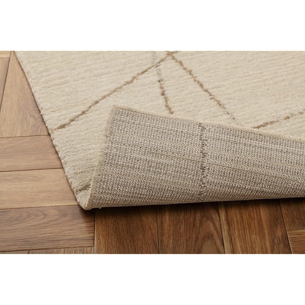 Ikehiko Rug Carpet Mat Carpet Rectangle Quartz Approx. 80 x 140cm Ivory Soft Touch Wilton Weave #2371609