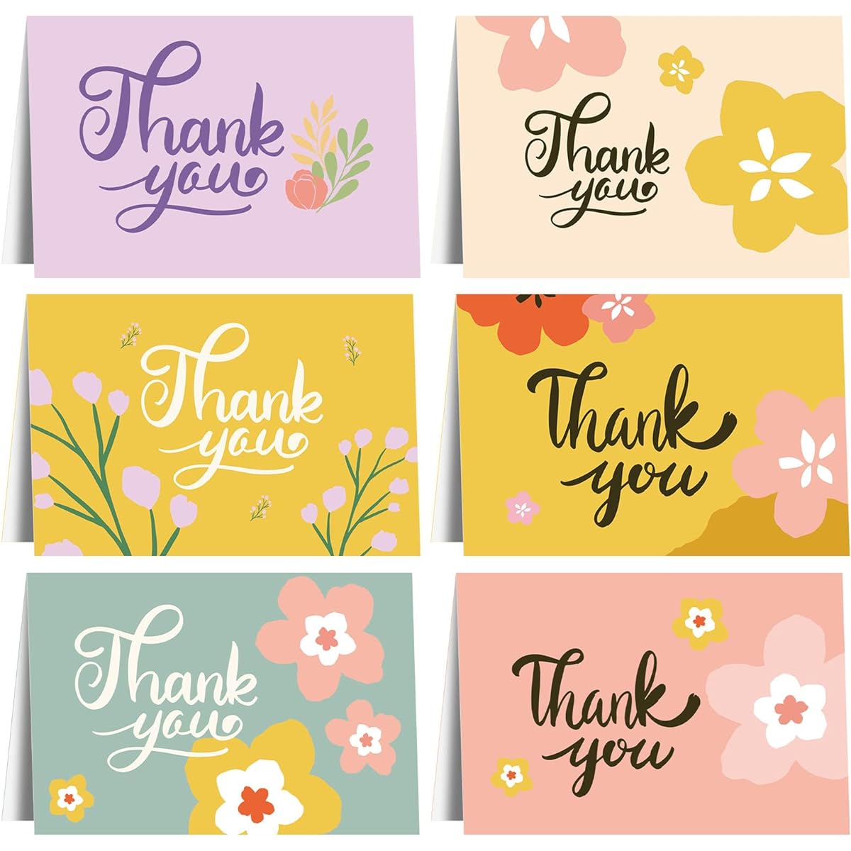 Floral thank you card, 24 cards and envelopes.