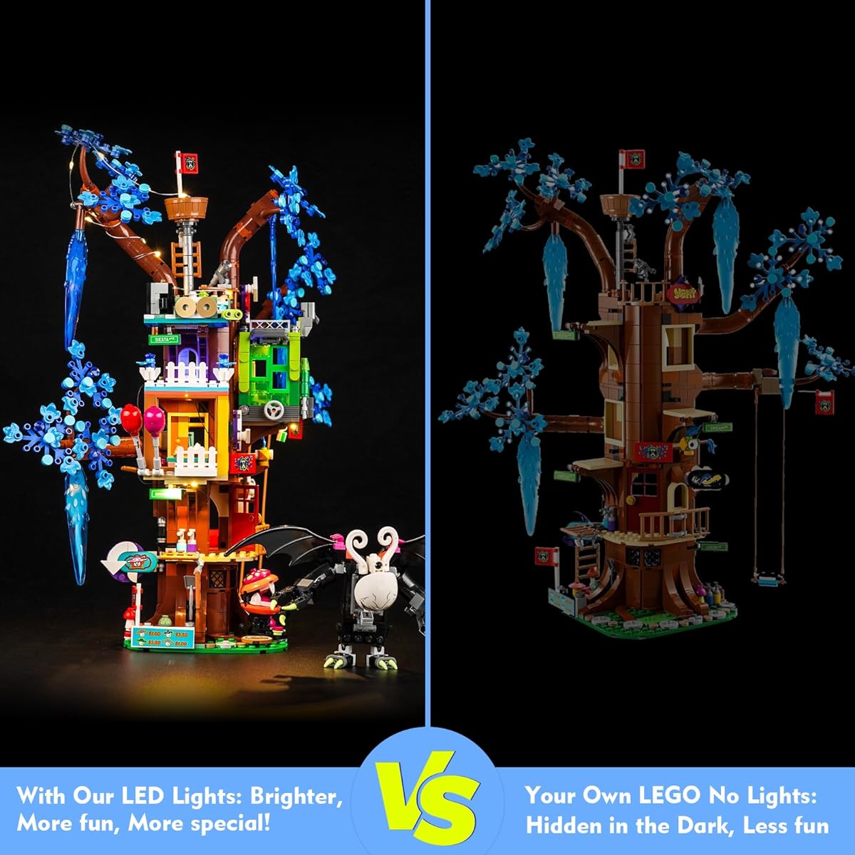 VONADO LED Light Kit for Lego Fantastic Treehouse 71461, Creative Lighting Set Accessories Compatible with Lego 71461 Building Set (Lights Only, No Model)