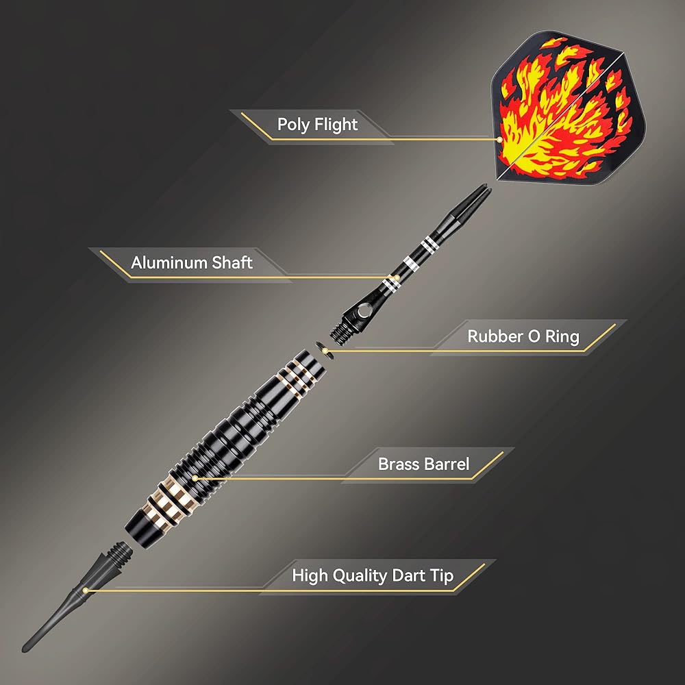 CareGames Soft Tip Darts 16g with Carry Case Black/Blue/Green/Pink