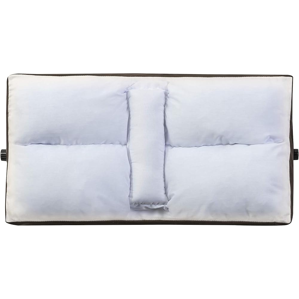 French Bed Anti-Snoring Pillow, Side Sleeping "Silent Night Pillow 2" Supervised by Snoring Doctor Ryoko Ikematsu 58 x 30 cm Height Adjustable White/Brown [Authentic French Bed Product] 360145001