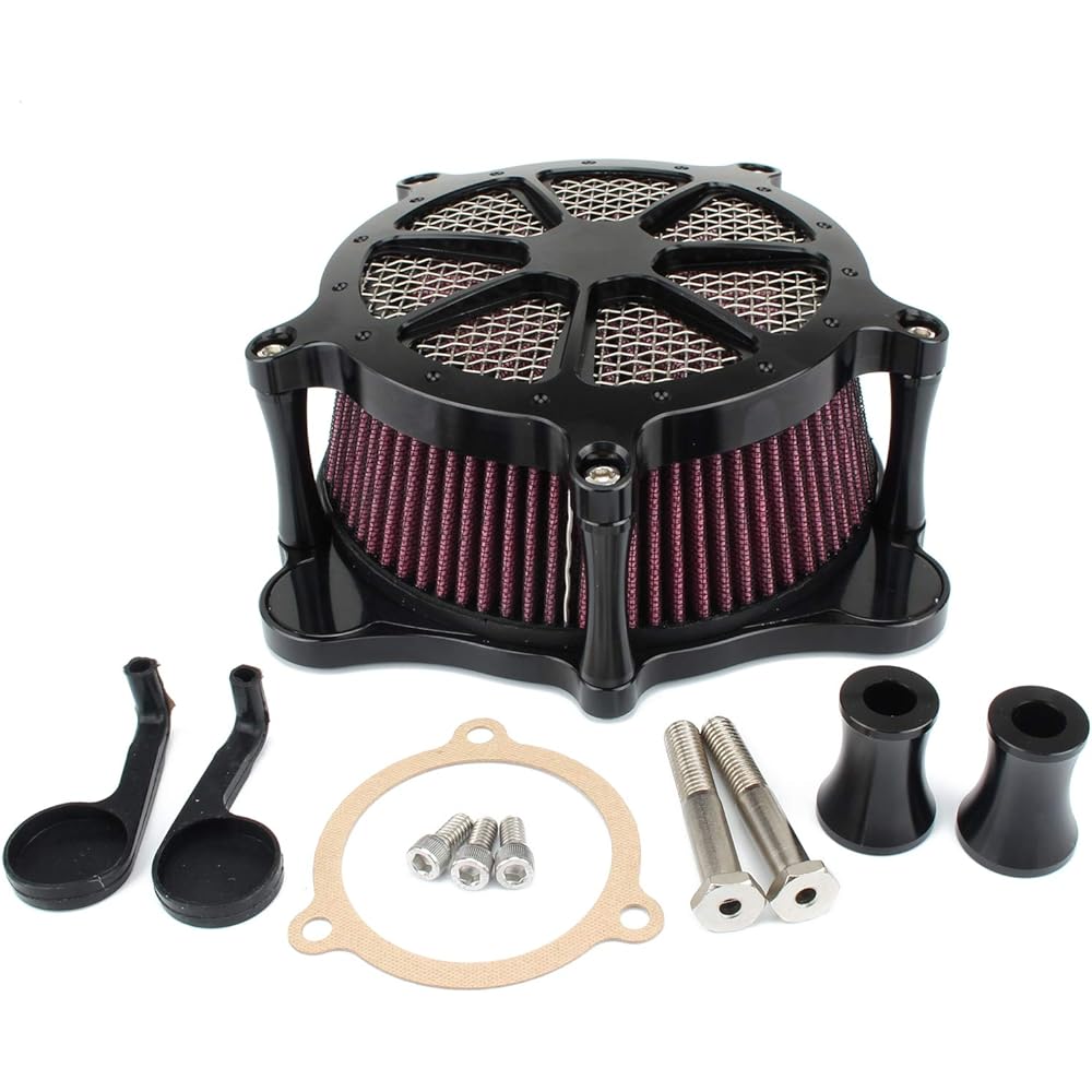 Motorcycle Air Filter CNC Aluminum Air Cleaner Intake System Black Touring Road King Electra Glide 2008-2016 Dyna FXDLS Softail Trike
