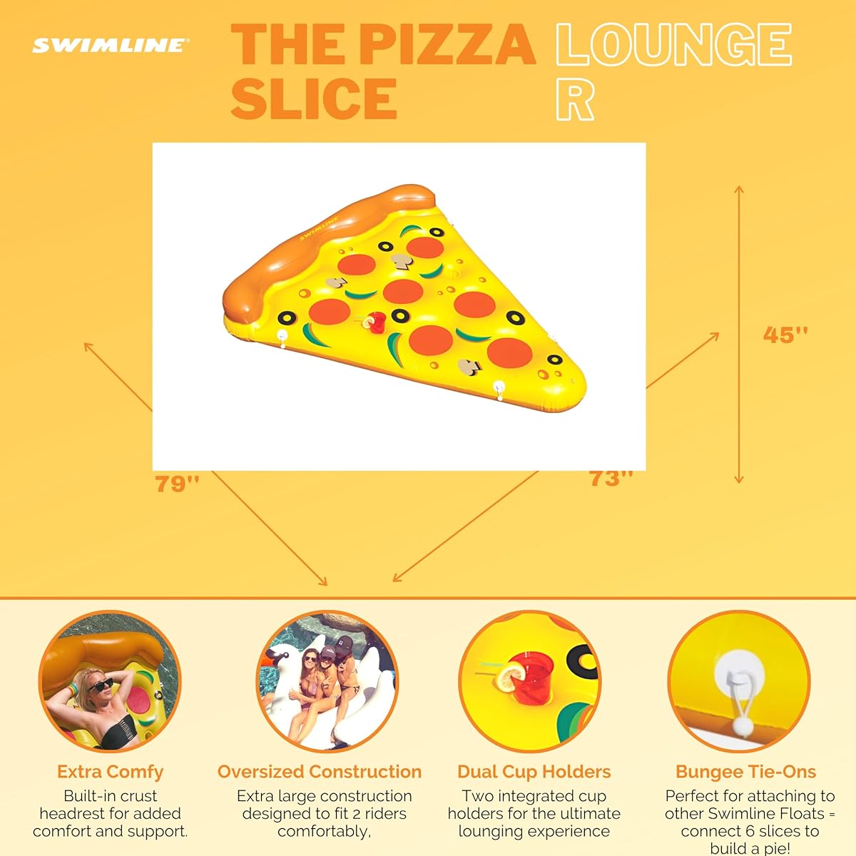 Swimline Inflatable Pizza Slice Pool Float