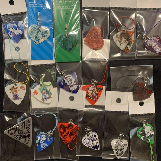 Anime Guitar Pick Strap Set of 17 Touhou Comiket Goods