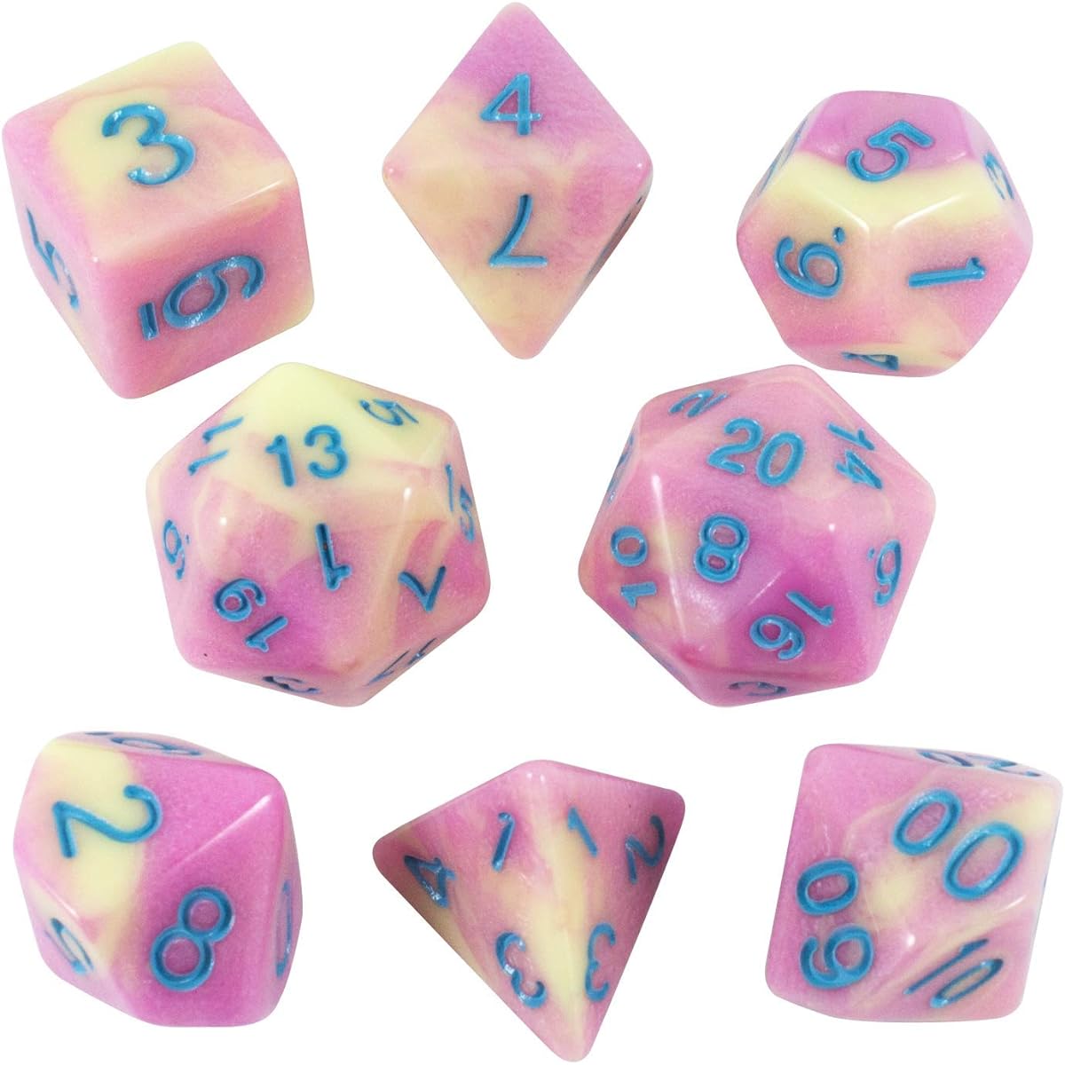 Paladin Roleplaying Pastel Pink and Yellow Dice - Expansion DND Set with Extra D20 - "Love Potion"