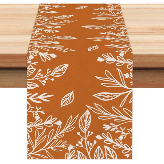ARKENY Fall Decor Leaves Orange Table Runner 13x36 Inch, Seasonal Fall Thanksgiving Decorations for Holiday Farmhouse Indoor Vintage Theme Gatherings Dinner Parties AT271-36