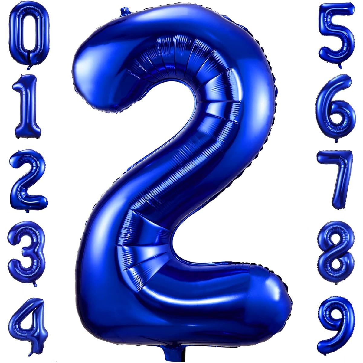 Navy Blue Number 2 Balloons 40 Inch Dark Blue 2 Birthday Balloons Large Foil Mylar Numbers Digital Balloons for Birthday Party Graduation Baby Shower Anniversary Decorations