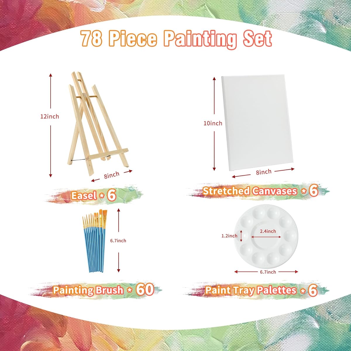 Easel and canvas set