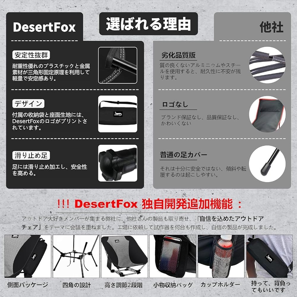 Outdoor Chair 2WAY Grand Low Chair Camping Chair Low Chair Grand Chair Lightweight [Uniquely developed cup holder] With pocket Load capacity 150kg Compact Chair Chair Low type Storage bag included Convenient for fishing, mountain climbing, portability ST