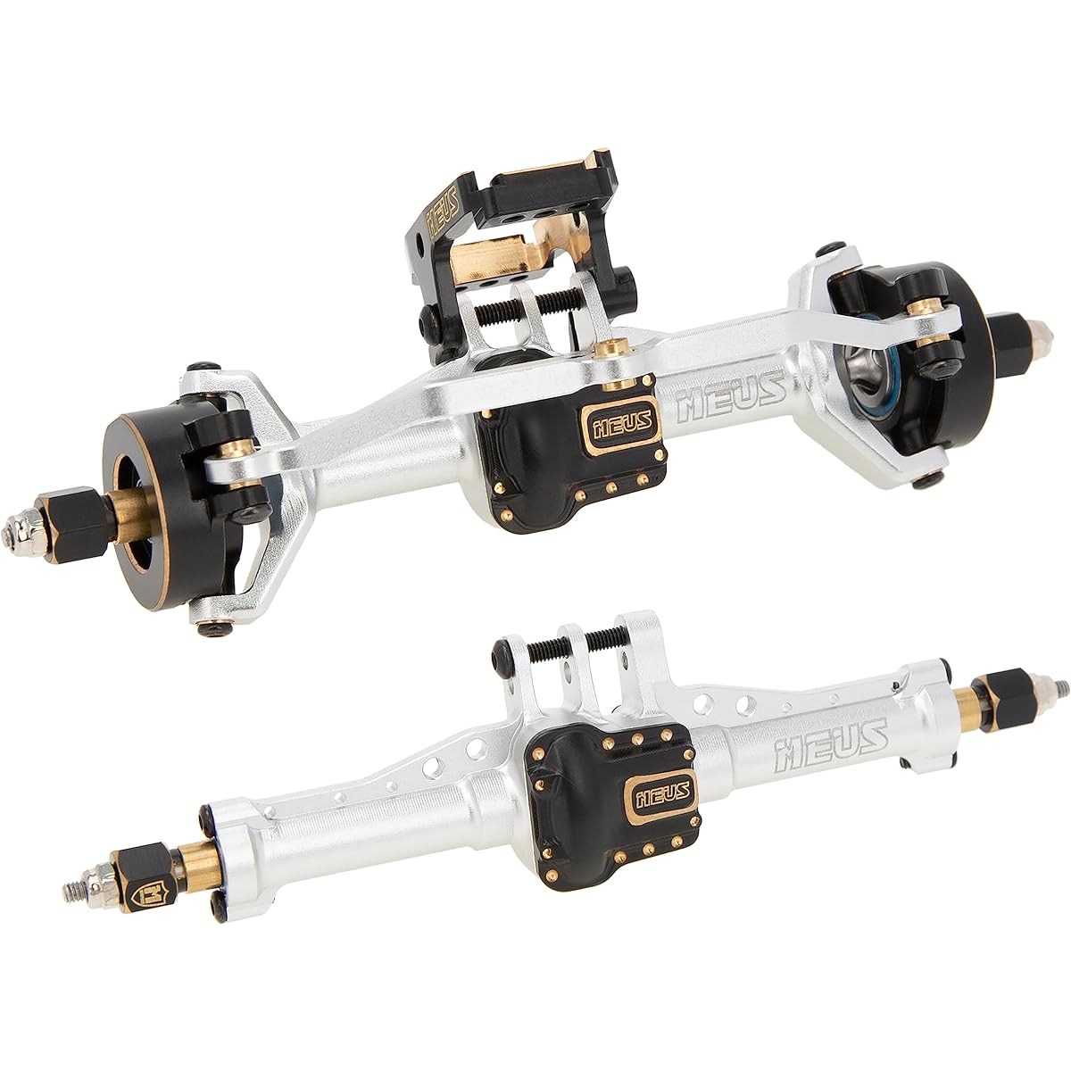 MEUS Racing Brass & Aluminum CNC Upgrade Front & Rear Axle Assembly Kit for TRX4M 1/18 TRX4M Upgrade (Silver)