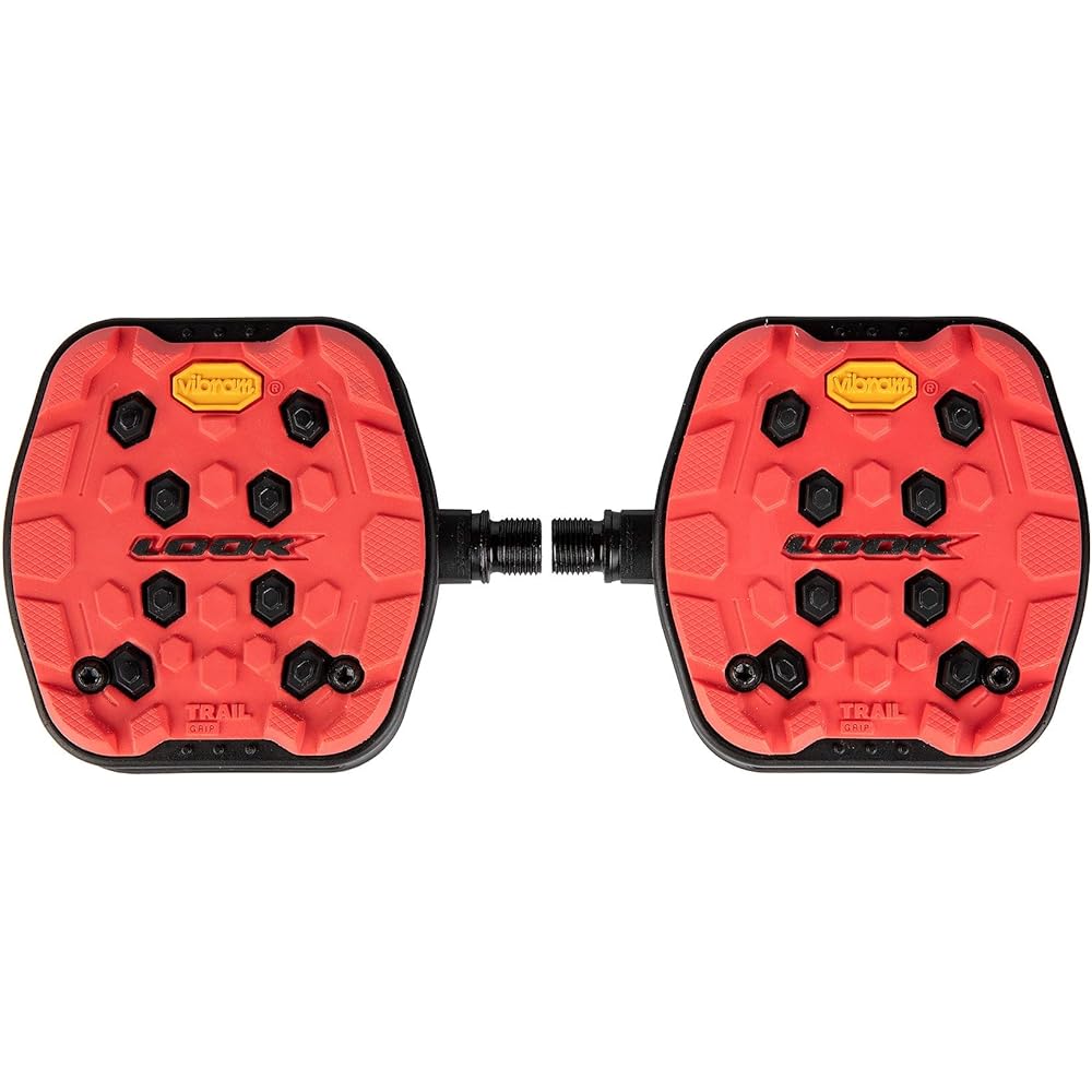 LOOK Cycle - Geo Trail Grip Bicycle Pedals - Flat Pedals - Reliability, Comfort, Durability - Anti-Slip Safety - Innovative Active Grip Rubber - High Performance MTB Bike Pedals